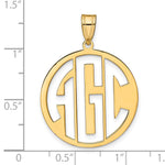 Sterling Silver/Gold-plated Round Cut-out Monogram Pendant, 28 x 25mm view