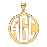 Sterling Silver/Gold-plated Round Cut-out Monogram Pendant, 28 x 25mm view