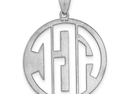 Sterling silver monogram pendant, further view