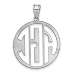 14K White Gold Round Cut-out Monogram Pendant, 28 x 25mm view