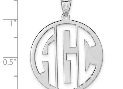Sterling silver monogram pendant, another view