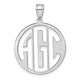14K White Gold Round Cut-out Monogram Pendant, 28 x 25mm