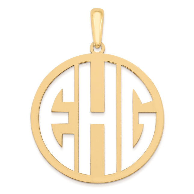 14K yellow gold monogram pendant
