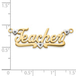 10k Yellow Gold and Rhodium 3D Diamond with Hearts Name Plate view 5