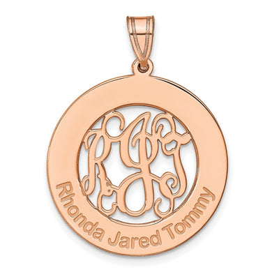 Sterling silver monogram pendant, alternate view