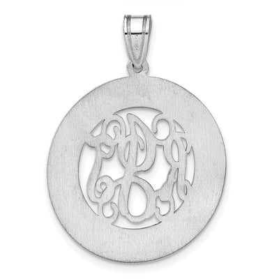 10K White Gold Round Family Monogram Pendant