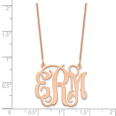 14K Rose Gold Medium Monogram Necklace, 18 x 25mm