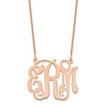 14K Rose Gold Medium Monogram Necklace, 18 x 25mm view
