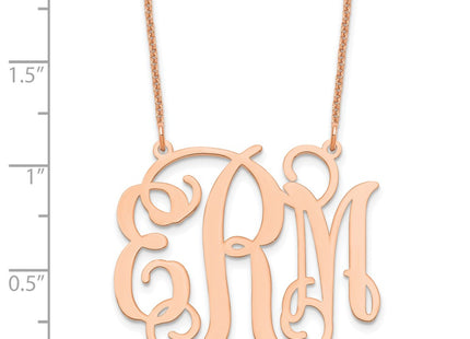 14K Rose Gold Large Monogram Necklace