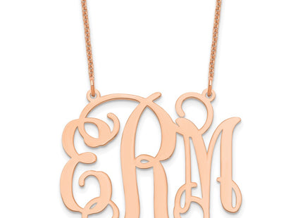 14K Rose Gold Large Monogram Necklace