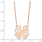 14K Rose Gold Small Monogram Necklace, 18 x 19mm view