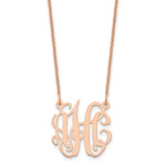 14K Rose Gold Small Monogram Necklace, 18 x 19mm view