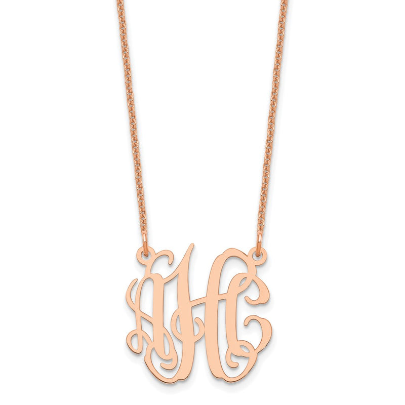 14K rose gold monogram necklace