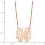 Sterling Silver/Rose-plated Small Monogram Necklace, 18 x 19mm view