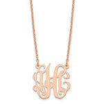 Sterling Silver/Rose-plated Small Monogram Necklace, 18 x 19mm view