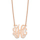 Sterling Silver/Rose-plated Small Monogram Necklace, 18 x 19mm