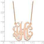 14K Rose Gold Small Monogram Necklace, 18 x 25mm view
