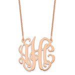 14K Rose Gold Small Monogram Necklace, 18 x 25mm view