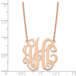 Sterling Silver/Rose-plated Small Monogram Necklace, 18 x 25mm view