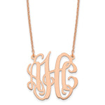 Sterling Silver/Rose-plated Small Monogram Necklace, 18 x 25mm view