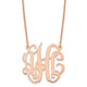 Sterling Silver/Rose-plated Small Monogram Necklace, 18 x 25mm