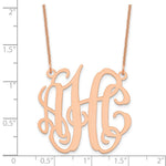 14K Rose Gold Medium Monogram Necklace, 18 x 25mm view