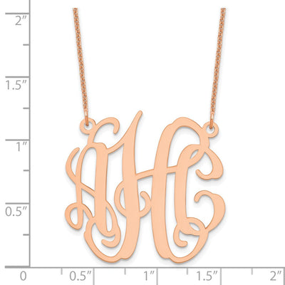 14K Rose Gold Medium Monogram Necklace, 18 x 31mm
