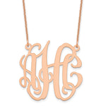 14K Rose Gold Medium Monogram Necklace, 18 x 31mm view
