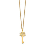 Sterling Silver/Gold-plated Etched Monogram Key Necklace view