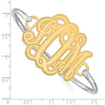 SS/Gold-plated Etched Monogram with Sterling Silver Bangle view