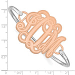 SS/Rose-plated Etched Monogram with Sterling Silver Bangle view