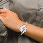 SS/Rhodium-plated Etched Monogram with Sterling Silver Bangle view