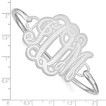 SS/Rhodium-plated Etched Monogram with Sterling Silver Bangle view