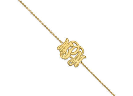 Sterling Silver/Gold-plated Etched Monogram Bracelet (Style XNA562GP)