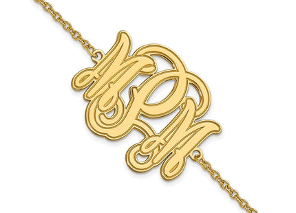 Sterling Silver/Gold-plated Etched Monogram Bracelet (Style XNA562GP)