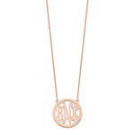 14K Rose Gold Round Monogram Necklace view