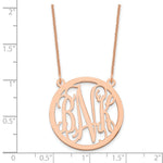 14K Rose Gold Round Monogram Necklace view