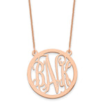 14K Rose Gold Round Monogram Necklace view