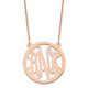 14K Rose Gold Round Monogram Necklace