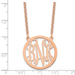 Sterling Silver/Rose-plated Round Monogram Necklace, 18 x 25mm view