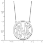 10K White Gold Round Monogram Necklace view