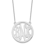 10K White Gold Round Monogram Necklace view