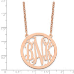 Sterling Silver/Rose-plated Large Round Monogram Necklace view