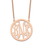 Sterling Silver/Rose-plated Large Round Monogram Necklace view