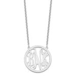 Sterling Silver/Rhodium-plated Large Round Monogram Necklace view 2