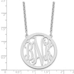 Sterling Silver/Rhodium-plated Large Round Monogram Necklace view 3