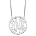 Sterling Silver/Rhodium-plated Large Round Monogram Necklace view 1