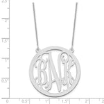 14K White Gold Large Round Monogram Necklace view