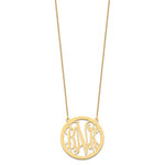 14K Yellow Gold Large Round Monogram Necklace view