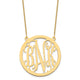 14K Yellow Gold Large Round Monogram Necklace